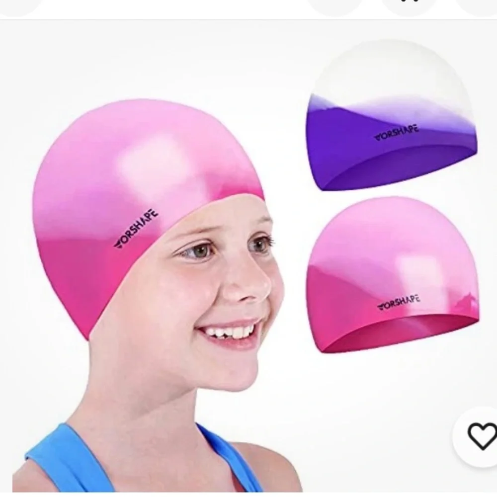 Vorshape Kids Swim Caps - Purple and Pink. Size S. New